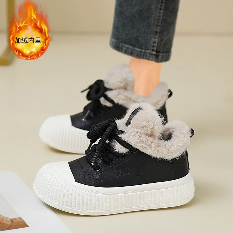 Новинка 2024 высокие женские кроссовки зимняя термоповседневная обувь удобные