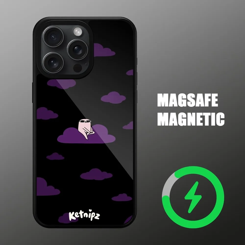 Ketnipz Мультяшный Магнитный Беспроводной Чехол Для Телефона Iphone 11/12/13/14/15 Pro Max Plus С