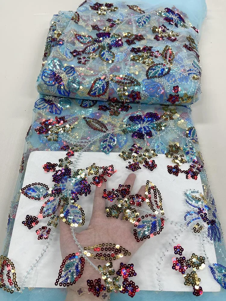 

Evening Dress Sequins Lace Beading Fabric Tailor Crafts For Cloth Fashion Design Lace Fabric By The Five Yard Nigerian Net Lace