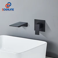 sognare black waterfall basin faucet concealed tap in wall water tap pre buried box basin hot and cold water faucet 2 colors