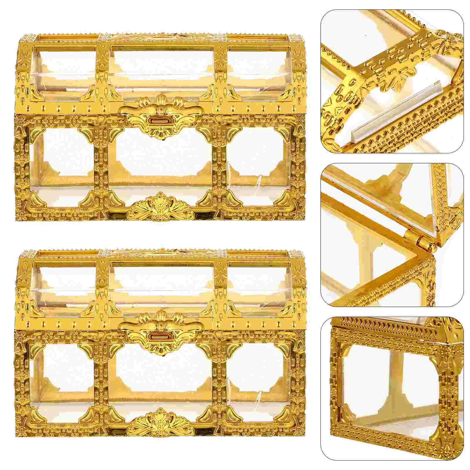 

2Pcs Paper Candy Wrapper Pirate Treasure Transparent Party Favor Boxes Treasure Box Biscuit Cookie Container
