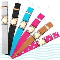 fashion multicolor kids elastic stretch belts girl waist belt adjustable uniform belt for teen kids girls dresses heart bel s8m1