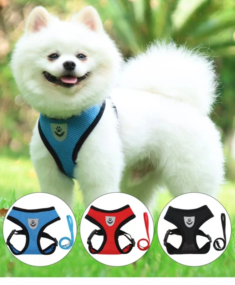 

Breathable Mesh Pet Chest Strap Dog Collar Reflective Lerope Small Dog Strap Teddy Bear Pet Accessories