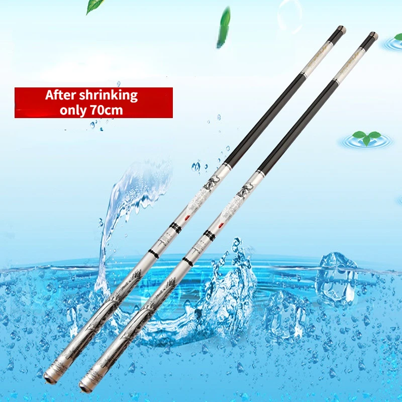 Short Section Telescopic Fishing Rod 2.7M/3.6M/4.5M/5.4M/6.3M/7.2M Super Light Hard Carbon Fiber Hand Fishing Pole Stream Rod enlarge