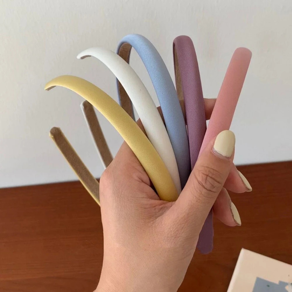 

Обруч для волос тонкий однотонный пластиковый для девочек, 8 цветов