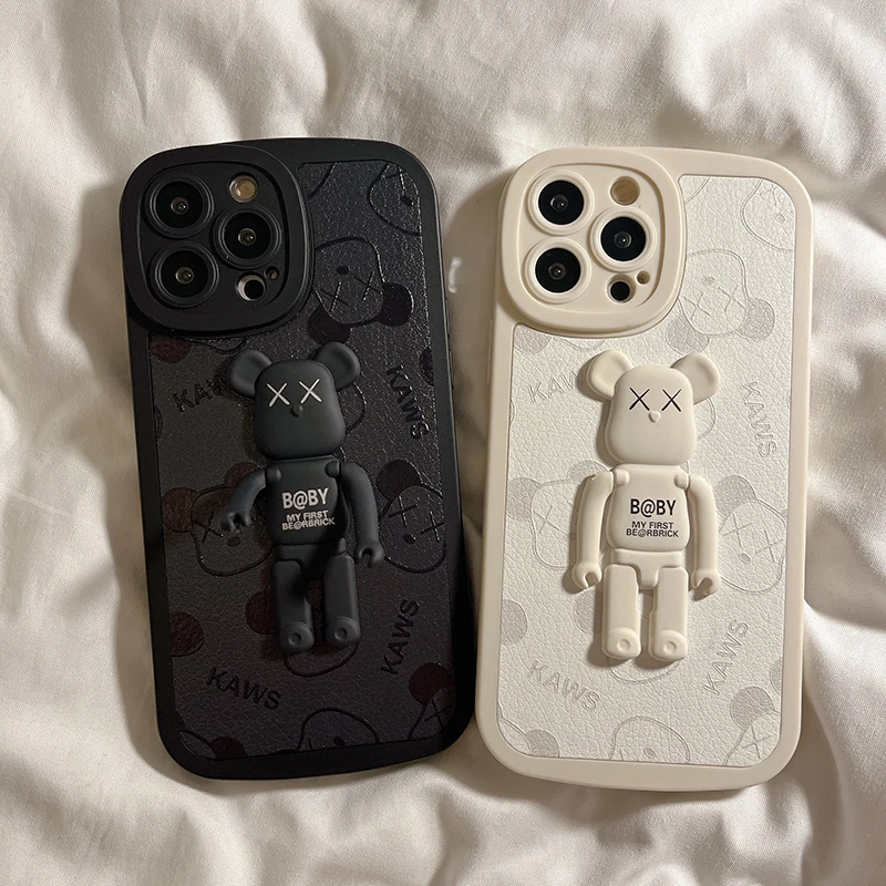 

Cute Luxury Bear Phone Case for iPhone 11 12 13 mini pro XS MAX 8 7 Plus X XR Cover