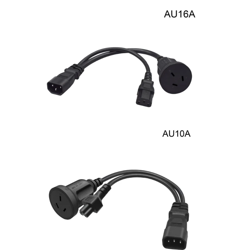 

Y-splitter Adapter Line IEC320 C14 Plug Male to C13+AU10A/16A Female Power Cord Dropship
