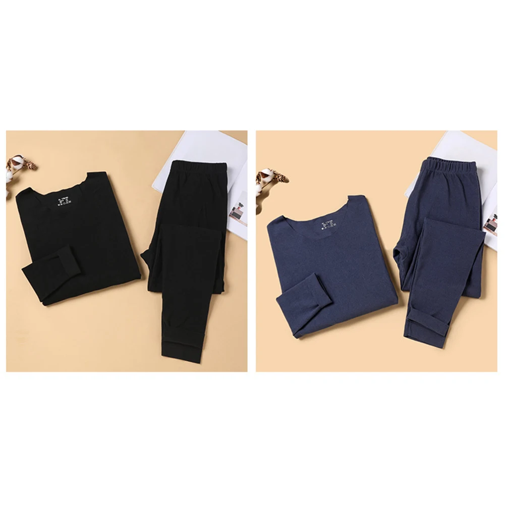 

Keep Yourself Stylish and Warm with Men's Solid Color Long Johns V Neck Suit Great for Vacation and Daily Wear