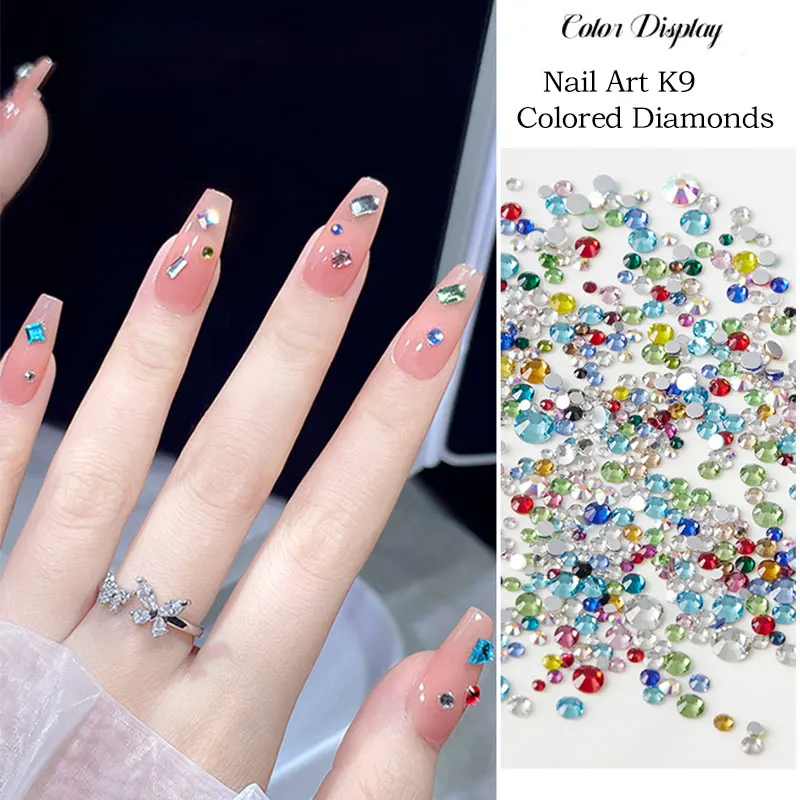 

NailFan Professionals Colorful Nail Rhinestones Flatback Glitter Crystal Rhinestones for Clothing Decor Nail Art Gem Crafts