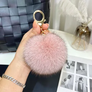 9cm Luxury Fluffy Real Fox Fur Ball PomPom Genuine Fur Keychain  Metal Ring Pendant Bag Charm F314 in USA (United States)