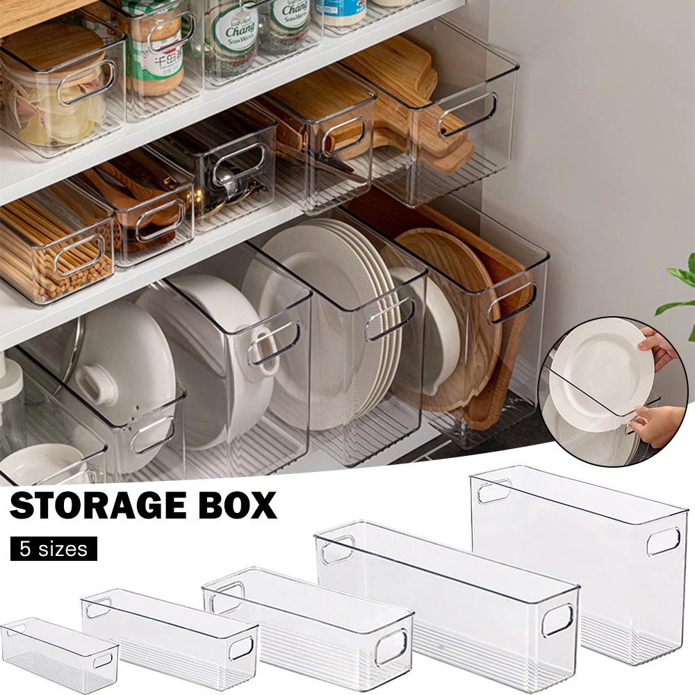 

Kitchen Drawer Storage Box Transparent Snack Organizer Storage Basket Desktop Sundries Storage Box Kitchen Organization