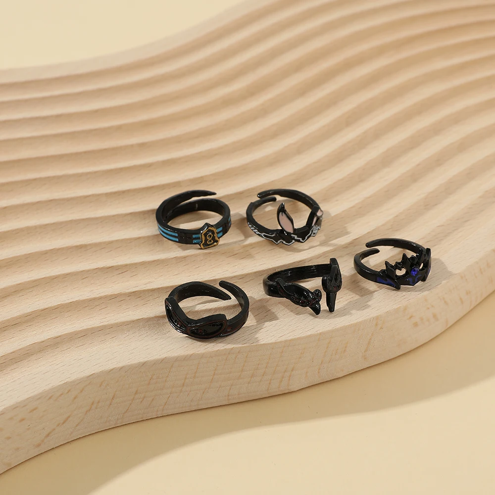 Аниме Открытое кольцо Agrippa для Мужчин Ювелирные изделия набор металлических