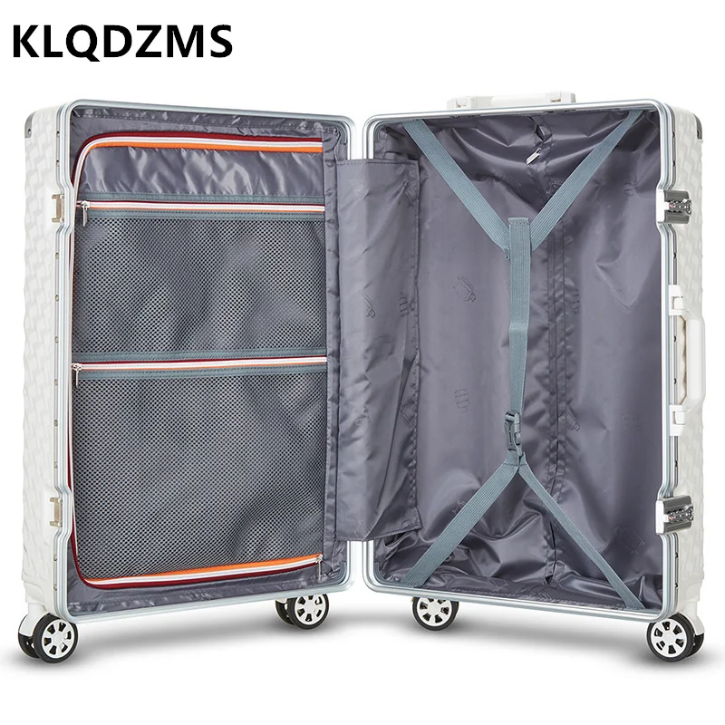 KLQDZMS High Quality Aluminum Frame Waterproof Luggage Mute Universal Wheel Boarding Case Female 28 Inch Large Capacity Suitcase