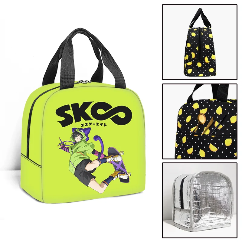 Anime SK8 The Infinity Portable Cooler Lunch Bag Student Thermal Insulated Food Bag Teenager Travel Work Lunch Box for Women Men