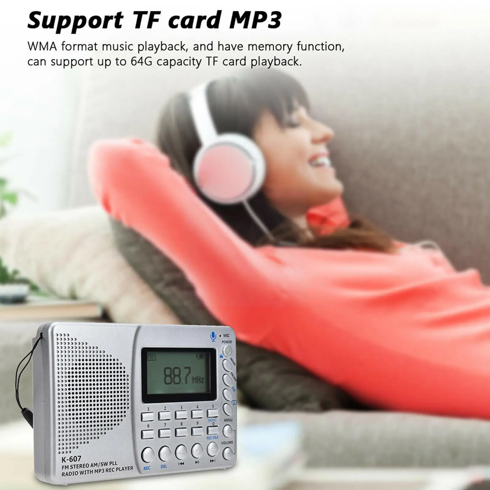 

Портативное полнодиапазонное радио, звукозаписывающее устройство FM AM SW, динамик, MP3-устройства, многофункциональное портативное устройств...