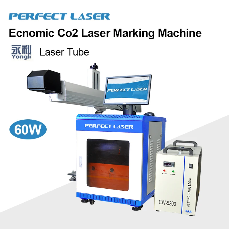 

60w co2 Laser Marker Stretch Mark Auto Dynamic CO2 Laser Date Number Marking Machine for Glass Liquid Bottles Deposit/Balance