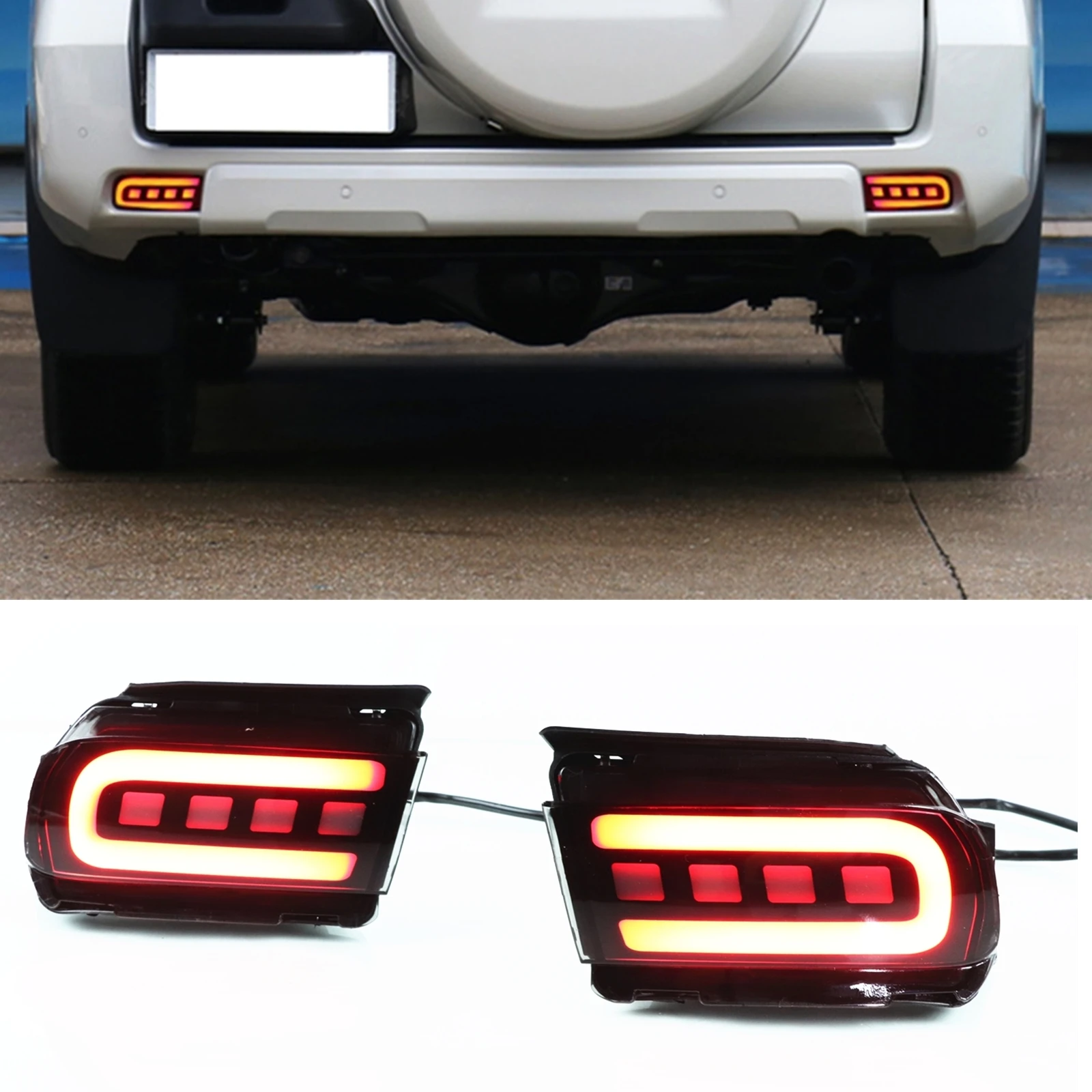 

Rear Bumper LED Light Reflector Tail Turn Signal Indicator Bulb For Toyota Land Cruiser Prado 150 LC150 FJ150 GRJ150 2010-2020