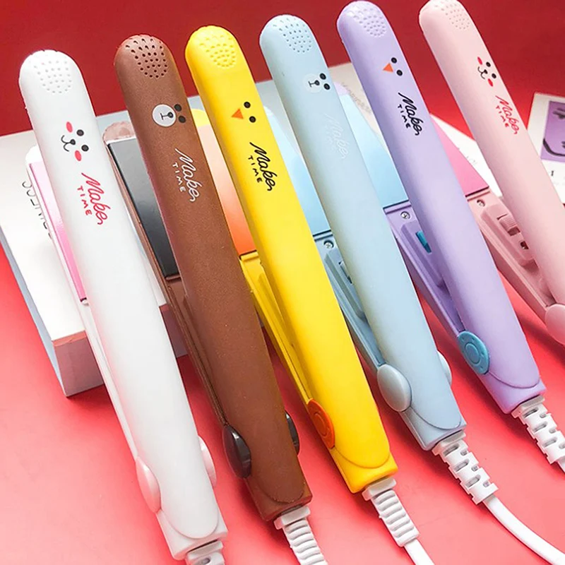 

Mini Hair Straightener Curling Bar Straight Roll 2 in 1 Splint Perm Mini Cartoon Portable Electric Curling Iron