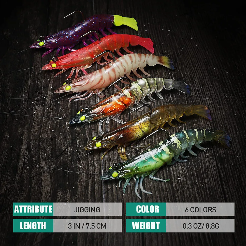 

Biomimetic Shrimp Fishing Lure Fishing Lure High Quality Metal Realistic Motion 16.5*11.5*1.8cm 3pcs/set 60g ABS