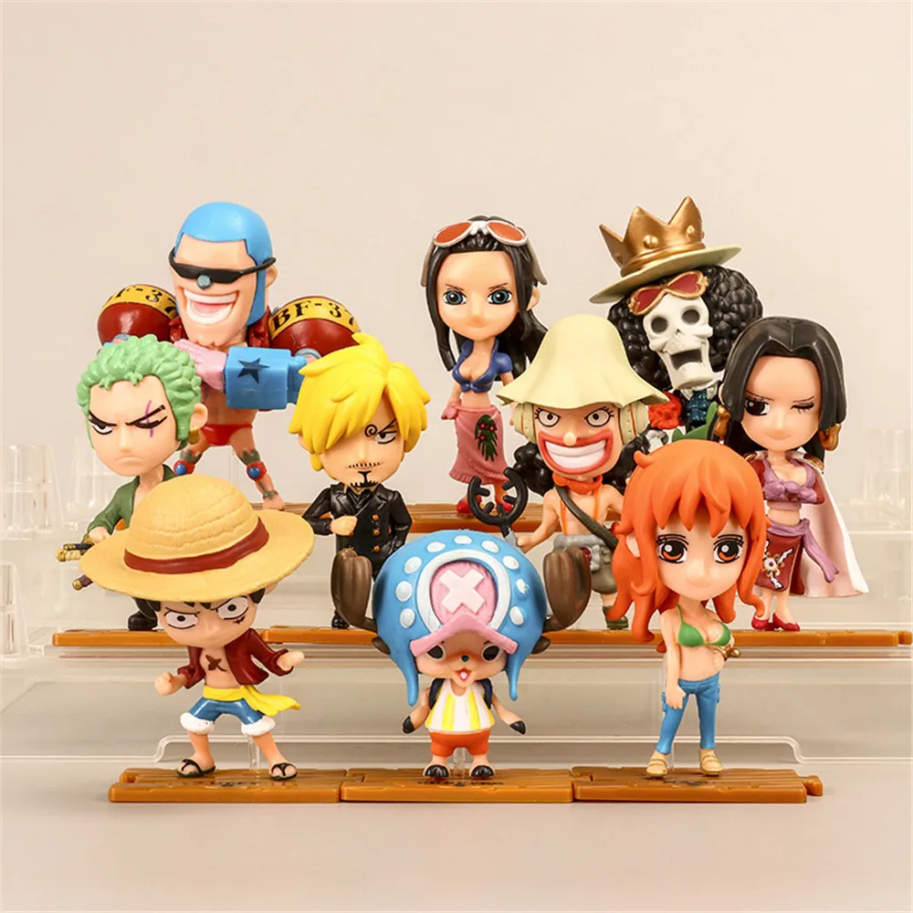 

10pcs/set Anime One Piece Luffy Zoro Chopper Sanji Nami Ussop Boa Hancock PVC Action Figure Brinquedos Figuras Kids Toys