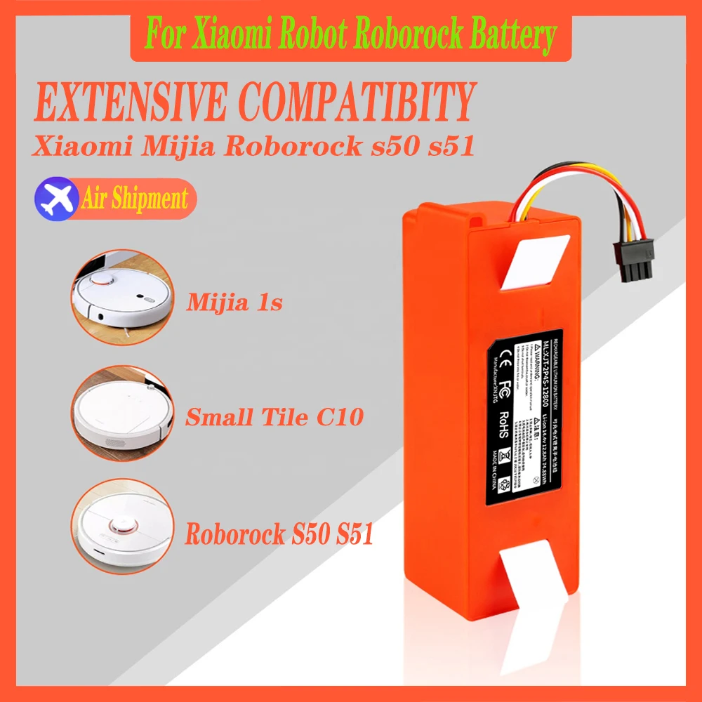 Сменный аккумулятор для пылесоса Xiaomi Roborock S50, S51, S55, T60, искусственная кожа, C10, E20, E35, 14,4 В, Ач, SC батареи