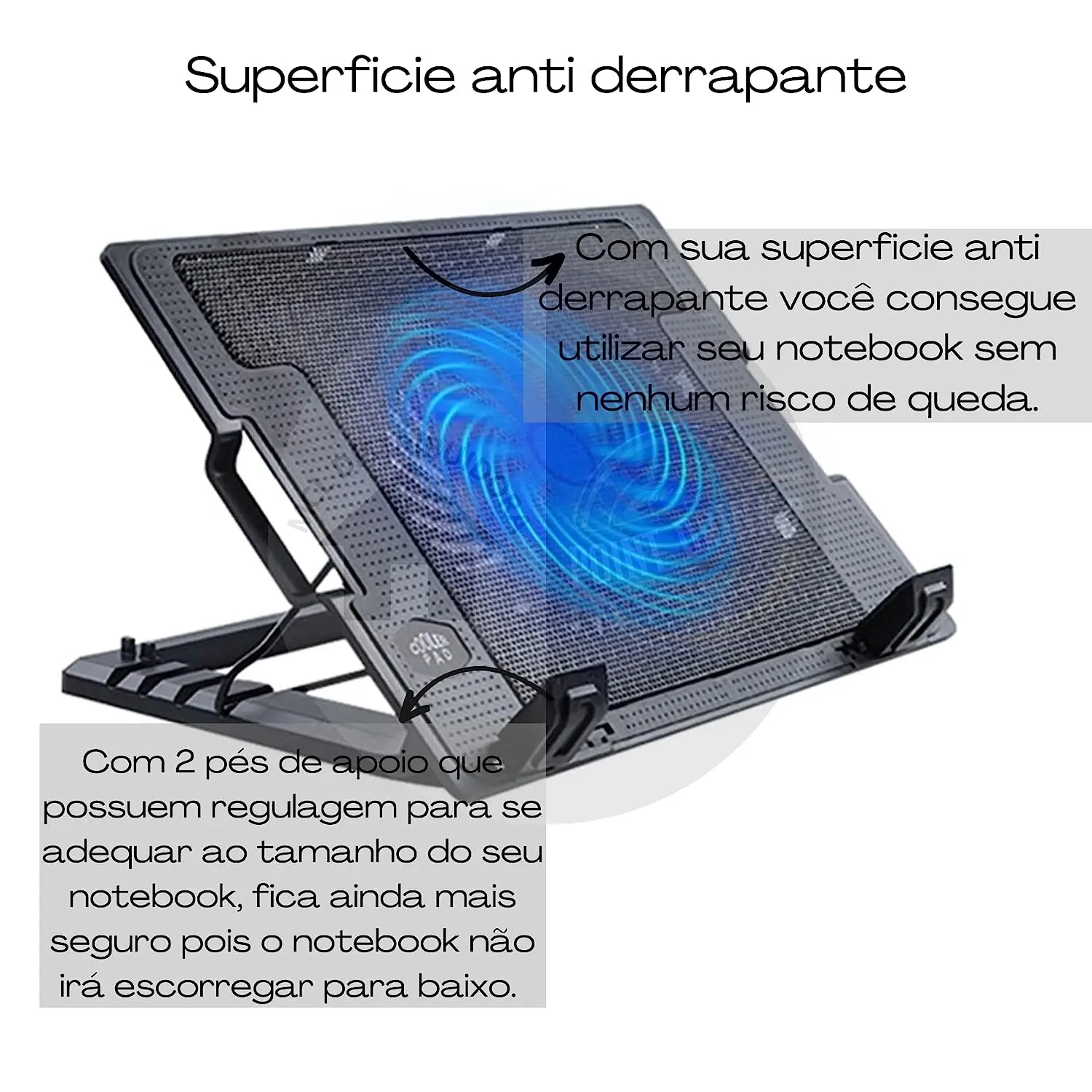 

2023 Notebook Holder With Cooling Cooler USB Connection Height Adjustable 3 Levels Work with Comfort and Efficiency