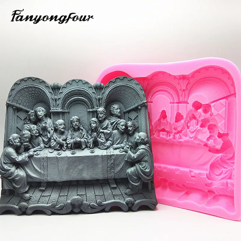 

Last Supper Silicone Mold Resin Gypsum Aromatherapy Candle Concrete Crystal Dropper Mold DIY Remastered Crafts