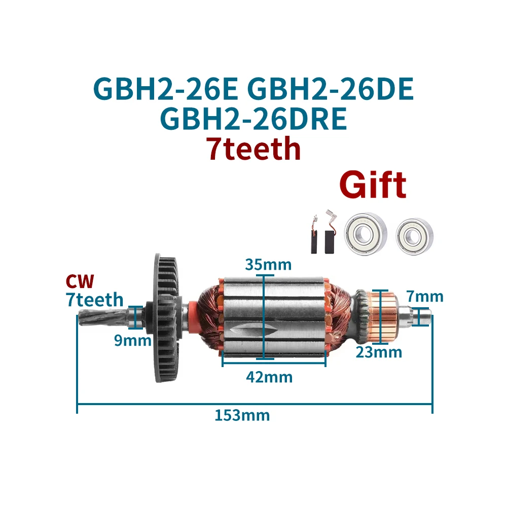 Статор якоря AC220-240V для Bosch GBH2-26E GBH2-26DE GBH2-26DRE 6 зубов 7 якорь катушка ротора запасные