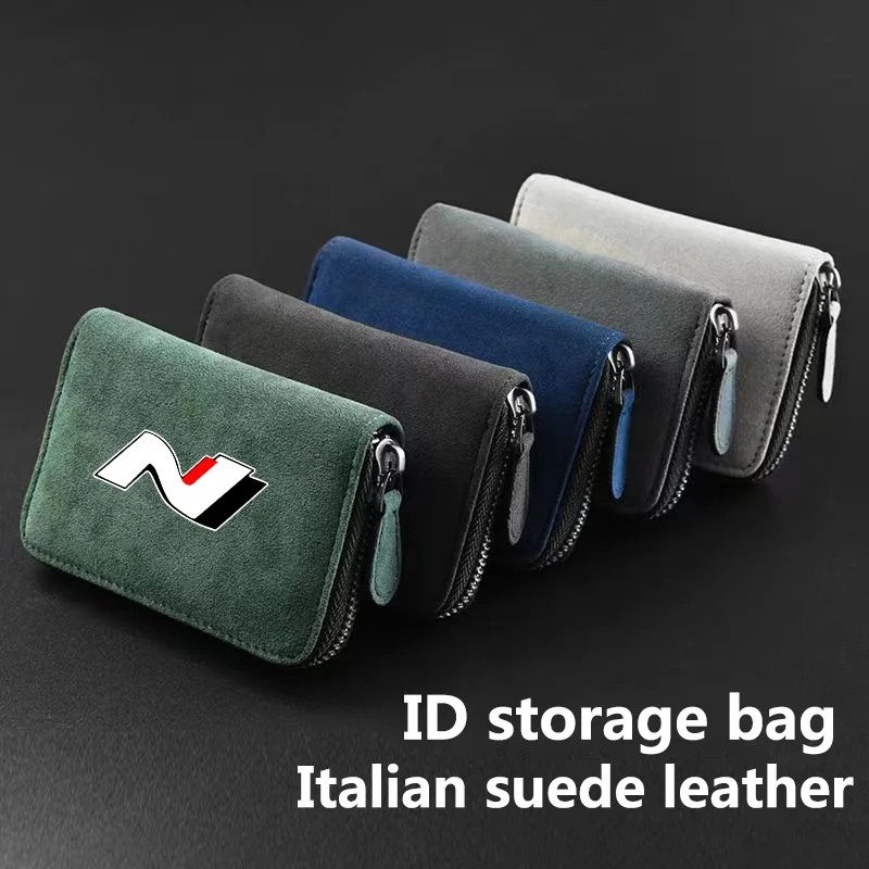 

Car Suede Leather Portable storage box driver's license ID d storage bag For Hyundai N LINE Fastback Tucson Veloster SONATA
