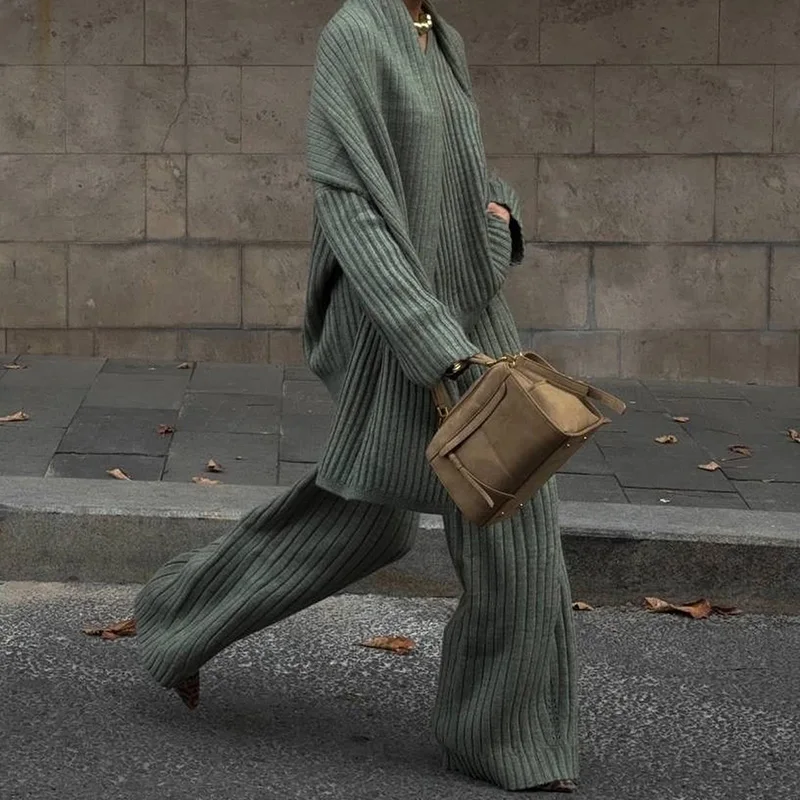 Бордовый вязаный свитер пальто комплекты с шарфом и длинным рукавом однотонные