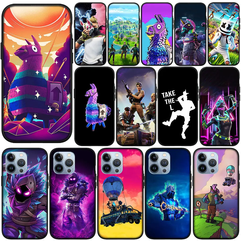 Фото Чехол-накладка для телефона с плакатом F-Fortnites-Wallpaper для Apple iPhone 16 11 Pro XS Max X XR 6 7 8 6S Plus + SE 2022 8+ Мягкий корпус №1