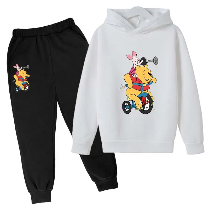 

Children Boys Pooh Bear Hoodies Set cute kawaii Children Cartoon Hoodies Tops+Long Pants 2PCS Suit Kids Winnie-the-Pooh Outfits