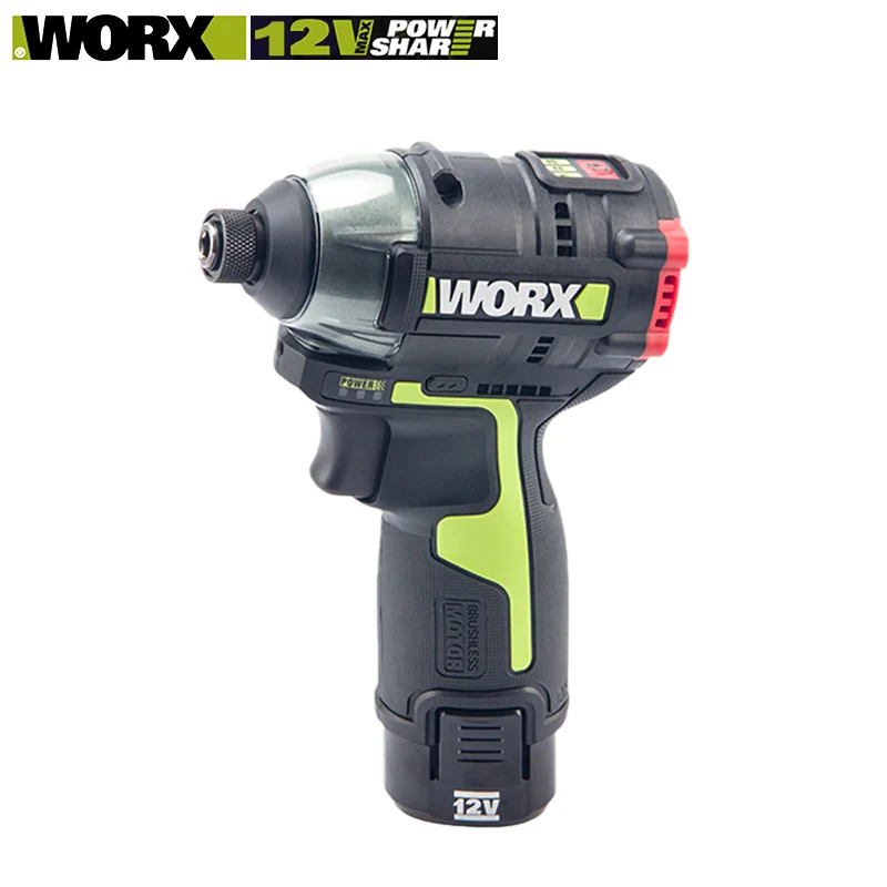 

Worx Cordless Impact Screwdriver WU132 140Nm 12v Brushless Motor Adjust Torque Professional Tool With 2Battery And 1Charger