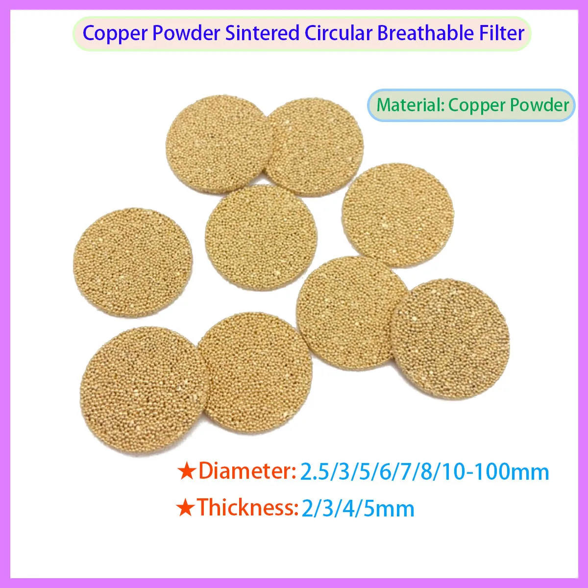 

Медный порошковый фильтр 2мм 3мм 4мм 5мм