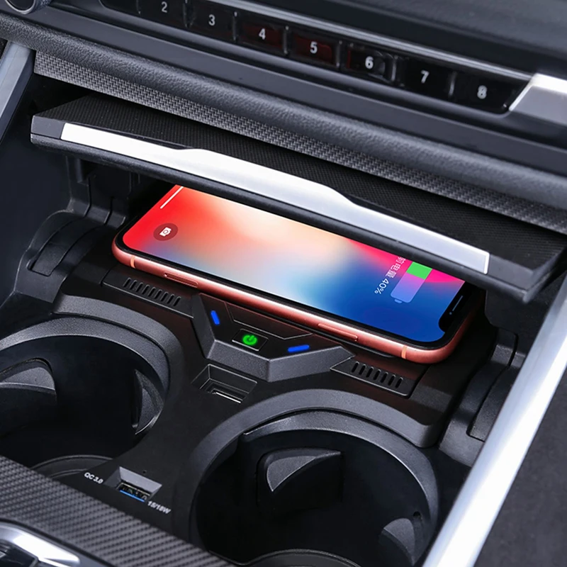 For BMW 3 4 Series G20 G21 G22 G28 2019 2020 2021 2022 with NFC card key car wireless charger QI phone charger fast charger