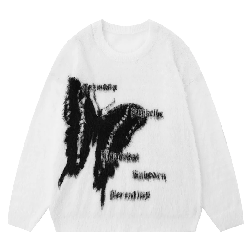 Свитер с пауком из мохера мужской трикотаж женский зимний уродливый свитер