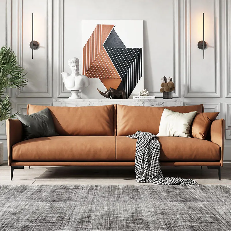 

Technology fabric sofa, small living room, modern and simple Italian style, light luxury, no wash, down three person combination