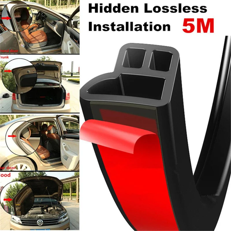 

5M Universal Car Door Rubber Seal Strip L Shape Car Weather Strip Anti-collision Rubber Strip