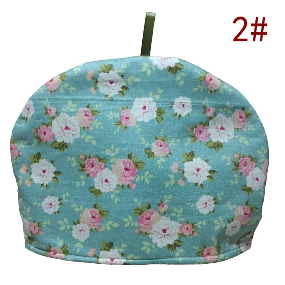 

1pc Cotton Decorative Cozy Insulated Teapot Cozies 25x35cm Dust Proof Flower Printed Kettle Cover Home Decor Kitchen Accessories