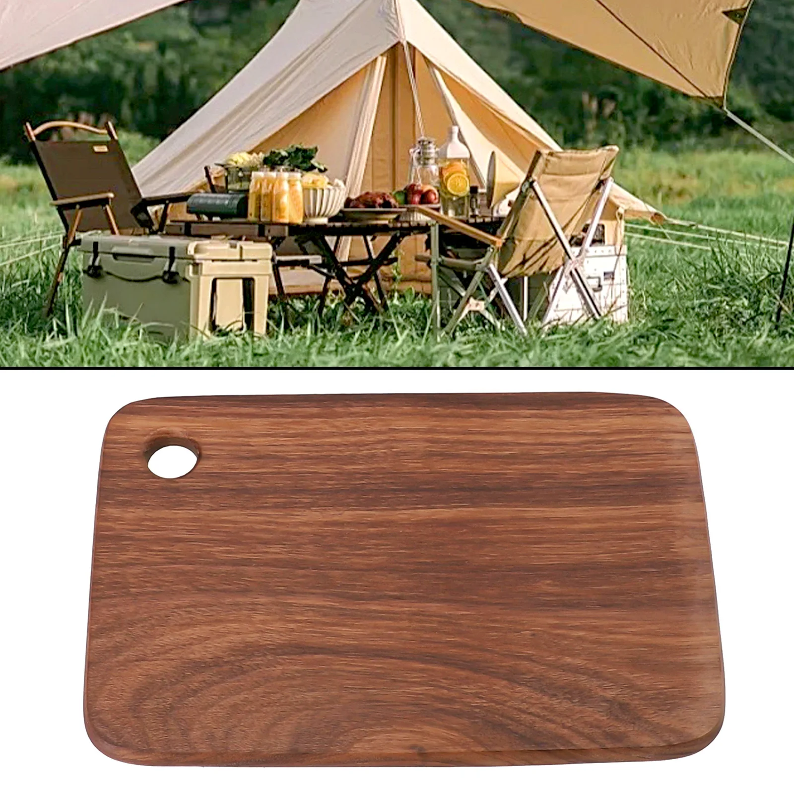 

1pc Wooden Chopping Boards Walnut Cutting Board For Camping Picnic BBQ Kitchen Food Cutting Camping Portable Tools Accessories