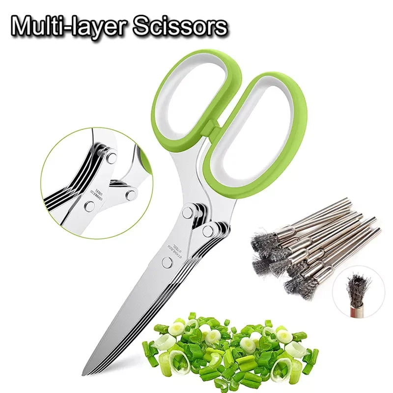 

Multi-layer Scissors Kitchen Scissor Multipurpose Chopping Shear Multipurpose Onion Cutting Knife Herb Seaweed Spice Scissors