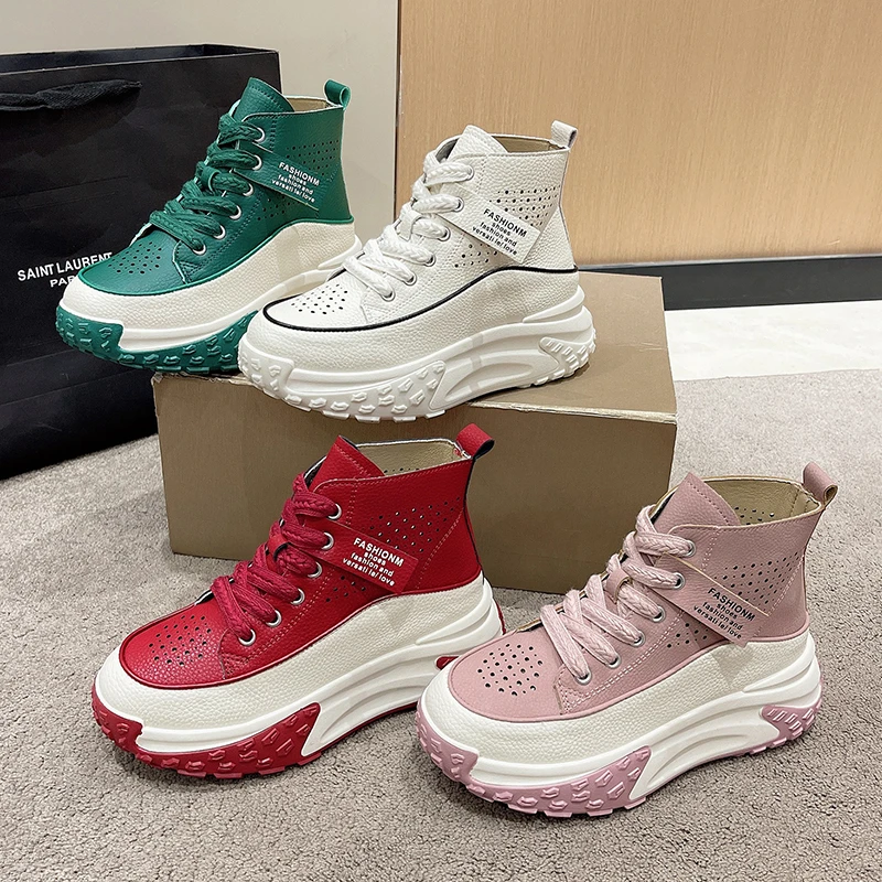 

High Appearance Level Thick Bottom Hollow Fashion All Lightweight Comfortable Non-slip Breathable Wear-resistant Women's Shoes