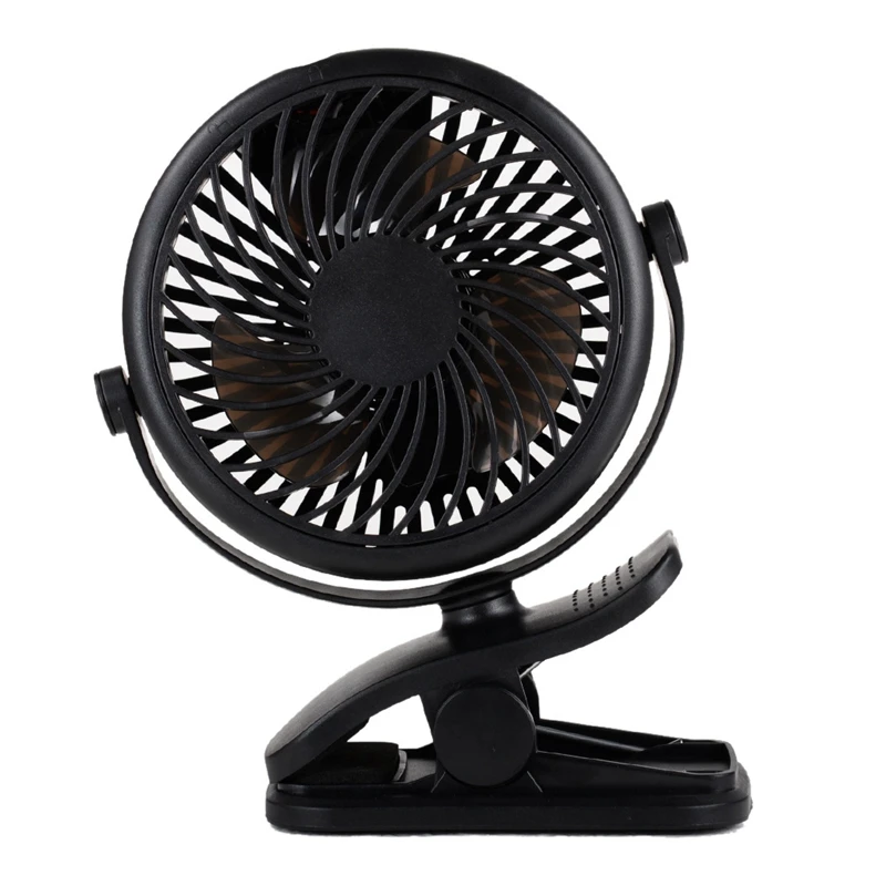 

USB Rechargeable Clip Desktop Fan Mini Portable Clamp Fan 720° Rotating Ventilator Three-Speed Adjustable Wind Fan