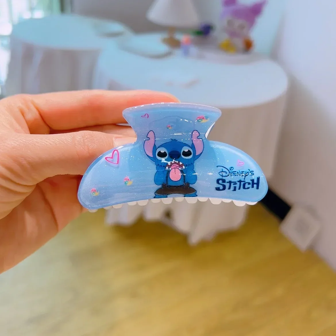 6 стильная акриловая заколка для волос Disney Stitch девочек сшитая аксессуар в виде