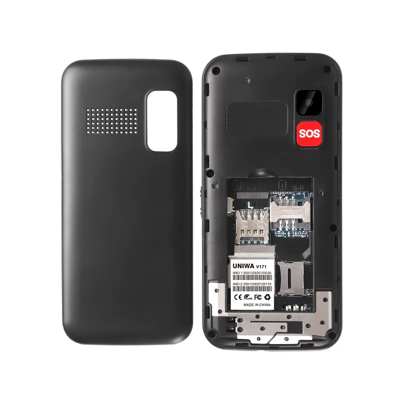 UNIWA V171 Feature Phone 2G GMS Big Button MobilePhone 1.77 Inch Dual SIM Dual Standby Cellphone for Elderly 1000mAh Big Battery