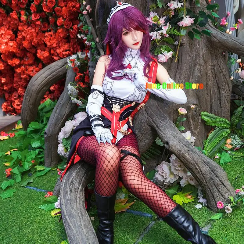 

Genshin Impact Rosaria Cosplay Costume Sexy Unisex Game Role Playing Clothing Full Sets Red Wig Shoes Nun Uniform Rosalia Dress