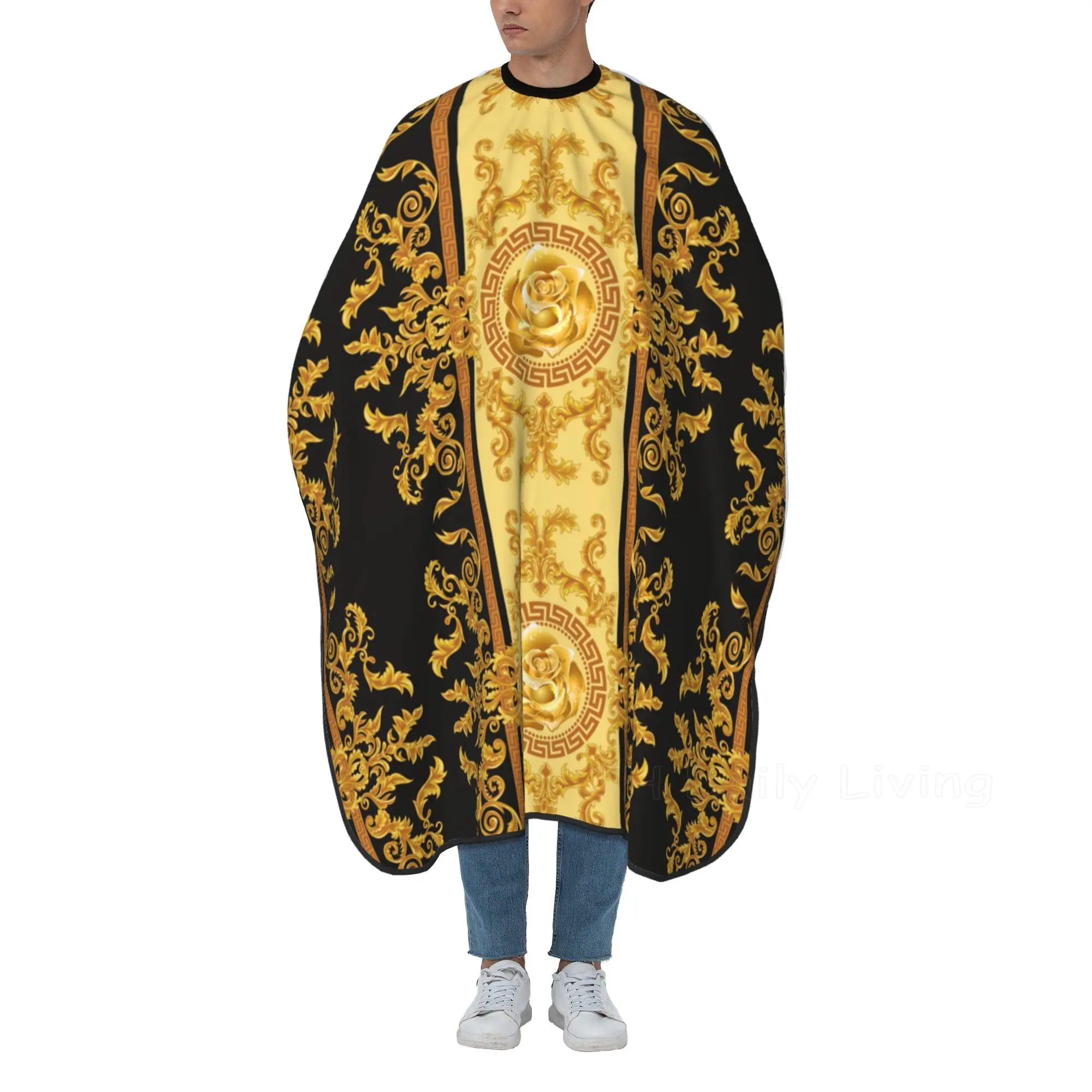 

Retro Greek Gold Professional Cutting Hair Cloth Salon Barber Cape Hairdressing Hairdresser Apron Haircut Cape Salon Accessories