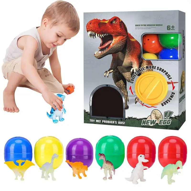 

6PCS Colorful Dino Egg For Kids Large Dino Eggs Excavation Set With Surprise Inside Dinosaur Toy Birthday Gift For Boy And Girl