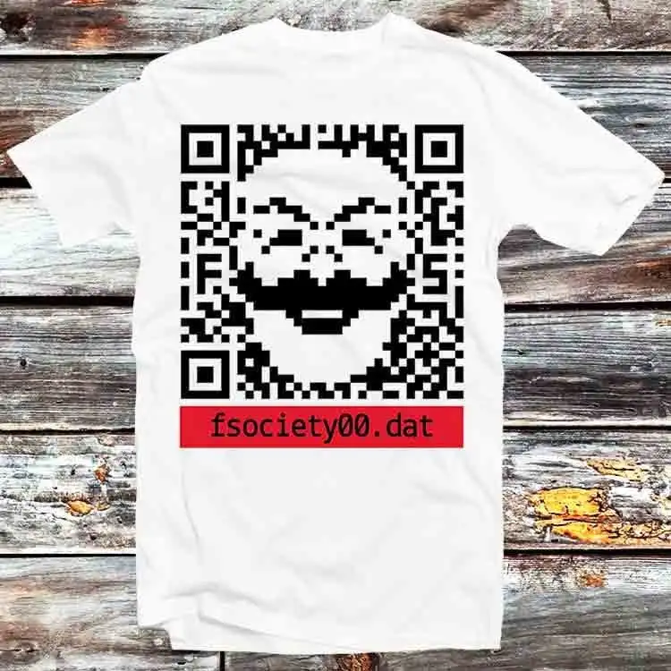 Qr-код футболка с надписью fsocial Evil Corp Эллиот хакером робот-майка винтажный Ретро