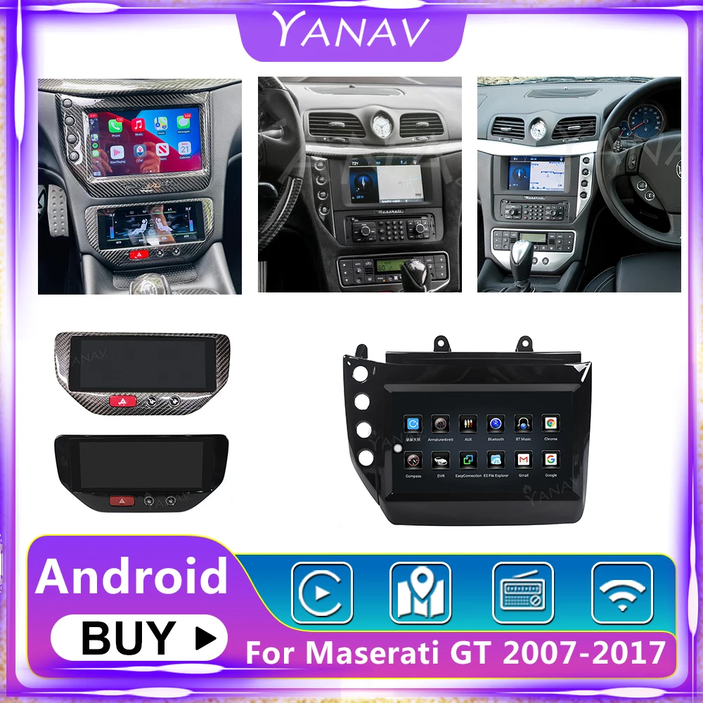 

Android 10 автомобильный Кондиционер Board, черный экран для Maserati GT грантуризма, мультимедийный плеер из углеродного волокна, головное устройство ...